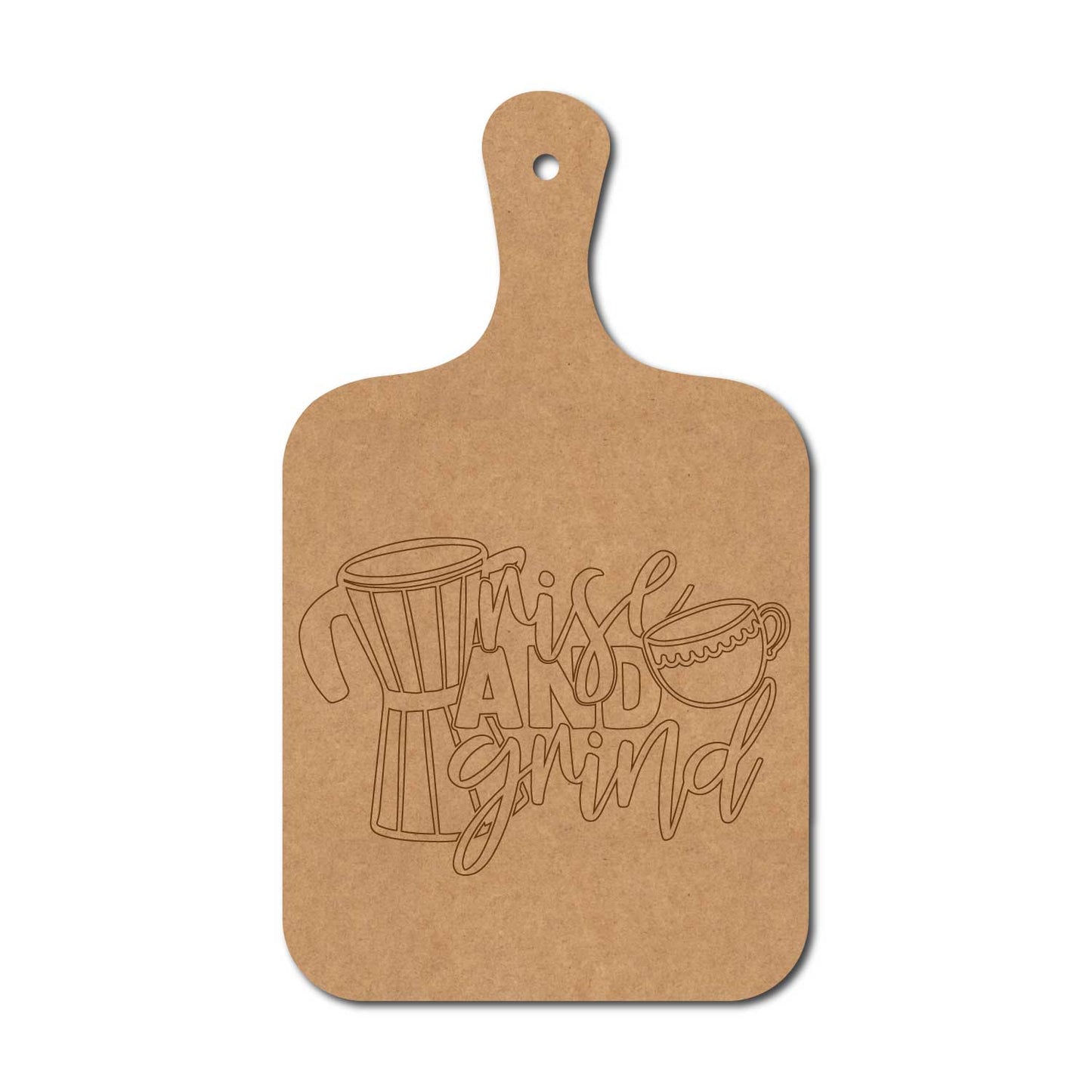 Rise And Grind Pre Marked Chopping Board MDF Design 1