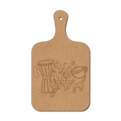 Rise And Grind Pre Marked Chopping Board MDF Design 1