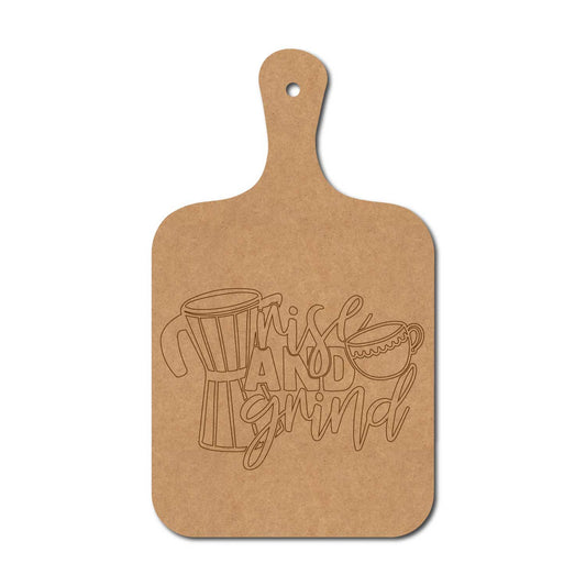 Rise And Grind Pre Marked Chopping Board MDF Design 1