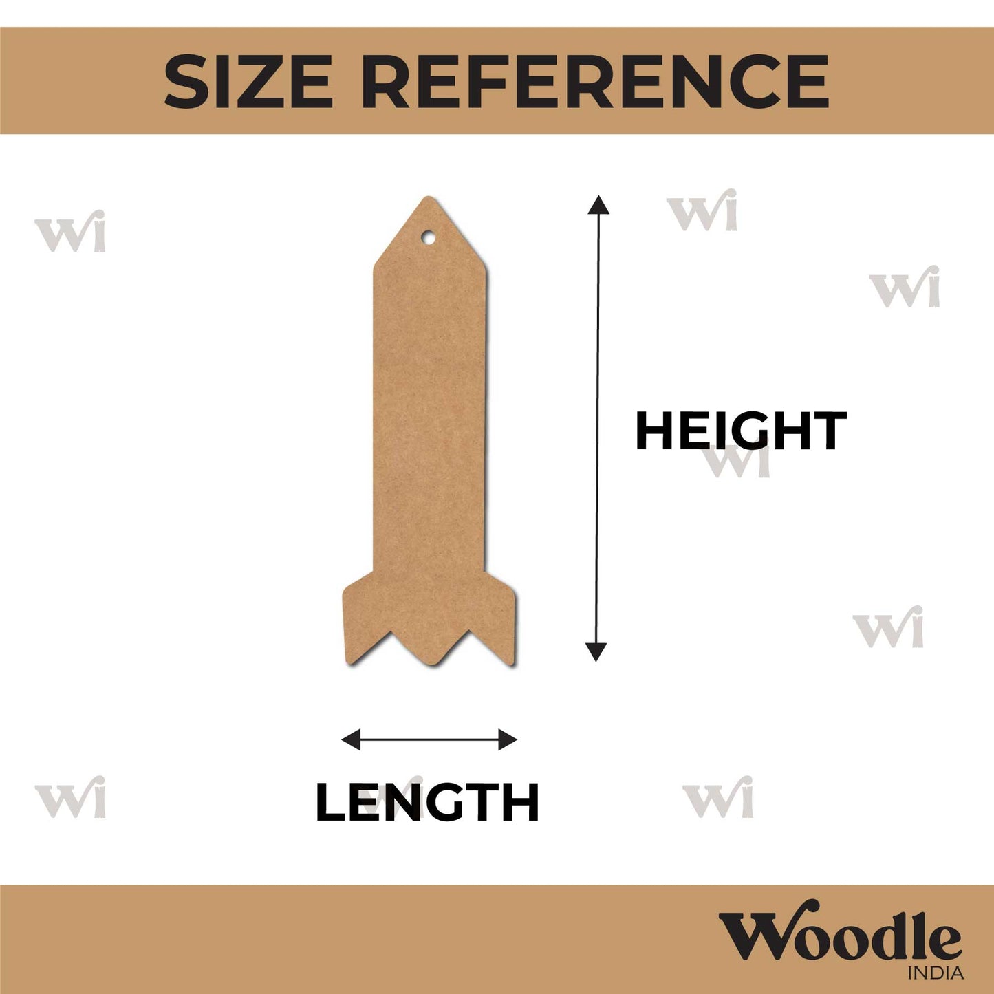 Rocket Bookmark MDF Design 1