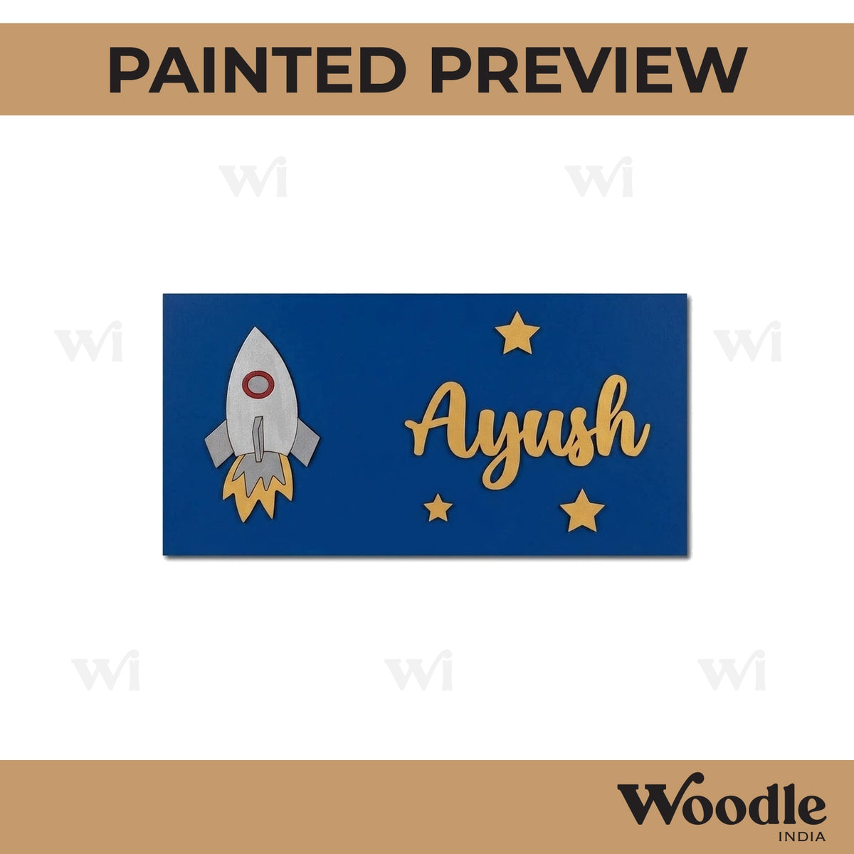 Rocket Kids Nameplate MDF Design 1