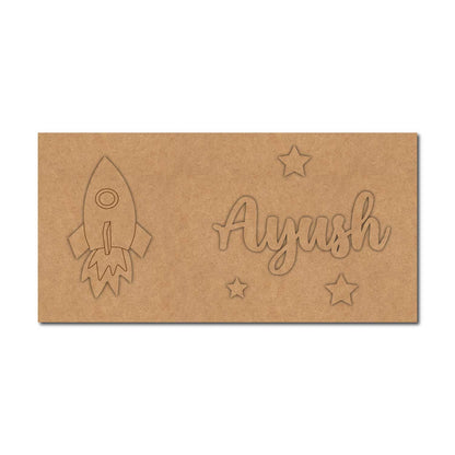 Rocket Kids Nameplate MDF Design 1