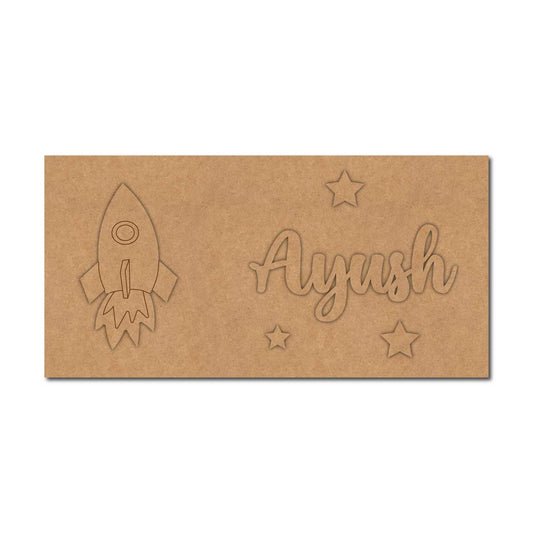 Rocket Kids Nameplate MDF Design 1