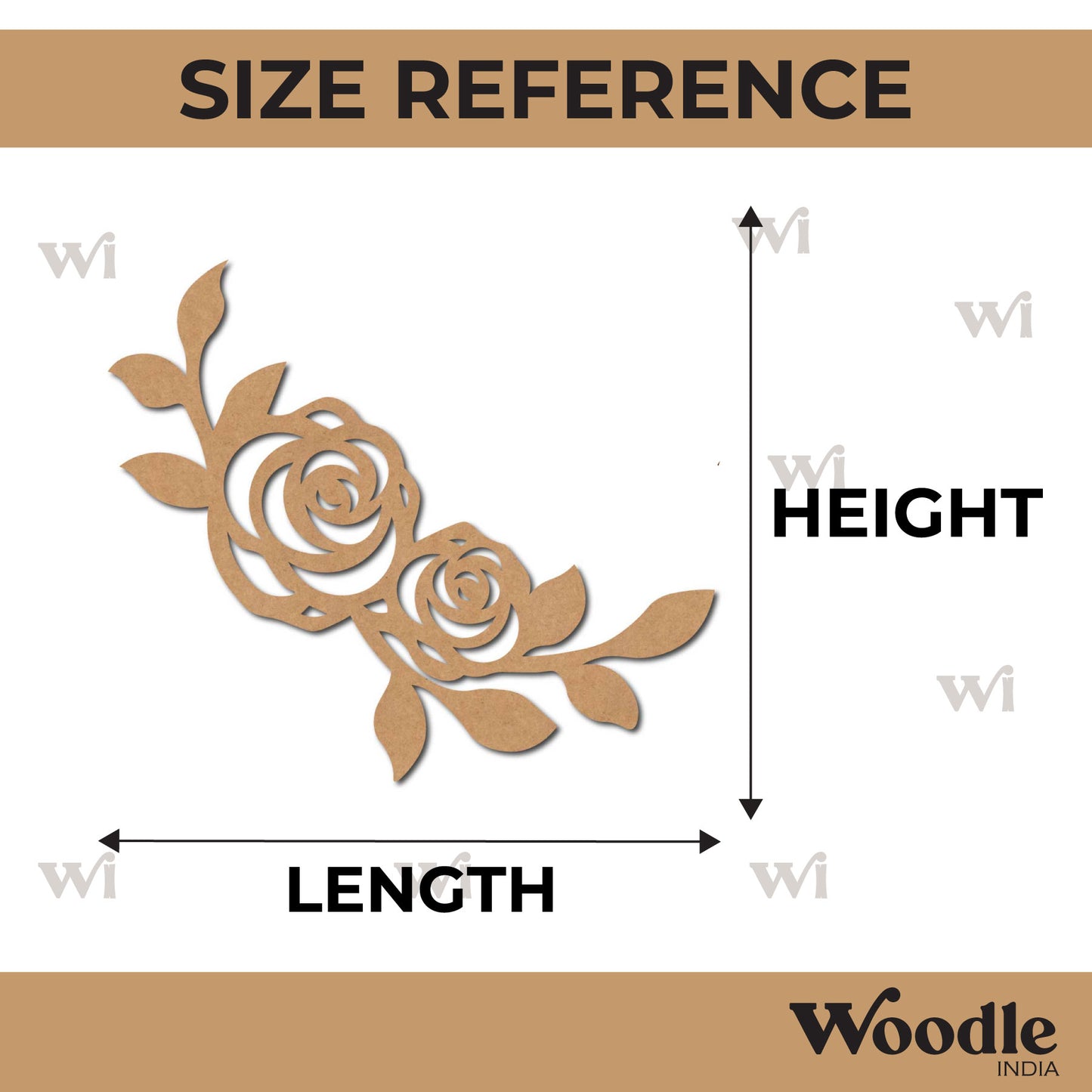 Rose Corner Cutout MDF Design 1