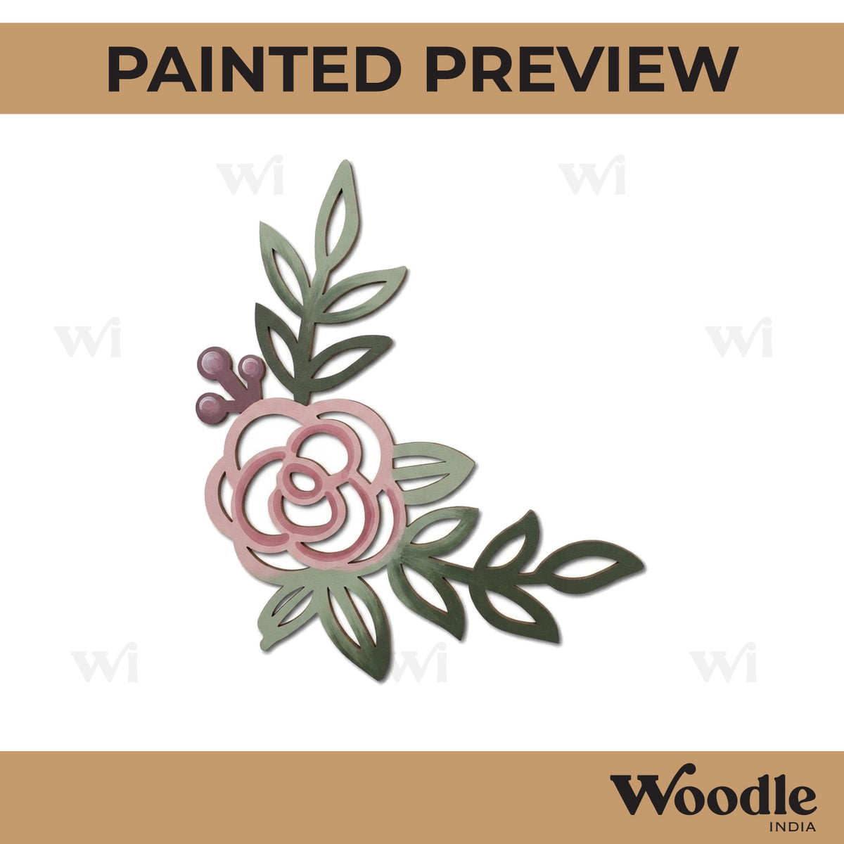 Rose Corner Cutout MDF Design 2
