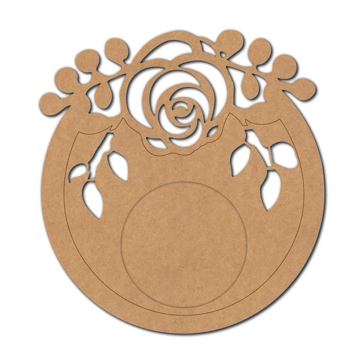 Rose Diya Tealight Holder Pre Marked MDF Design 1