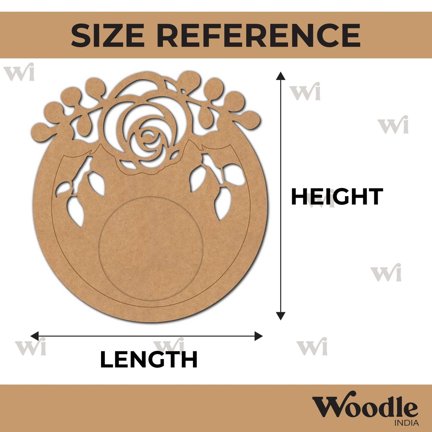 Rose Diya Tealight Holder Pre Marked MDF Design 1