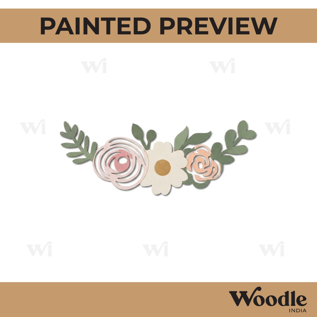 Rose Flower Pre Marked Base MDF Design 1