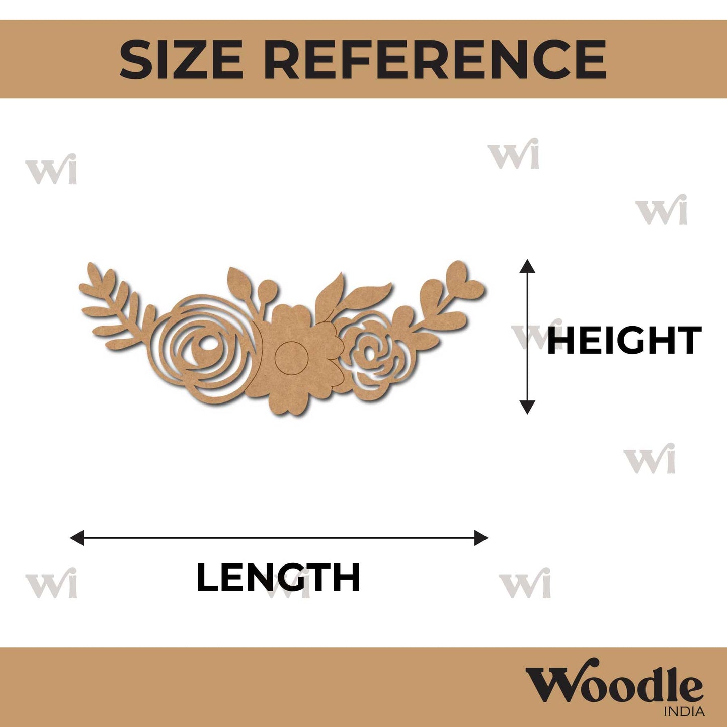 Rose Flower Pre Marked Base MDF Design 1