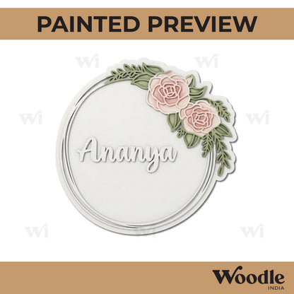 Rose Ring Nameplate MDF Design 1