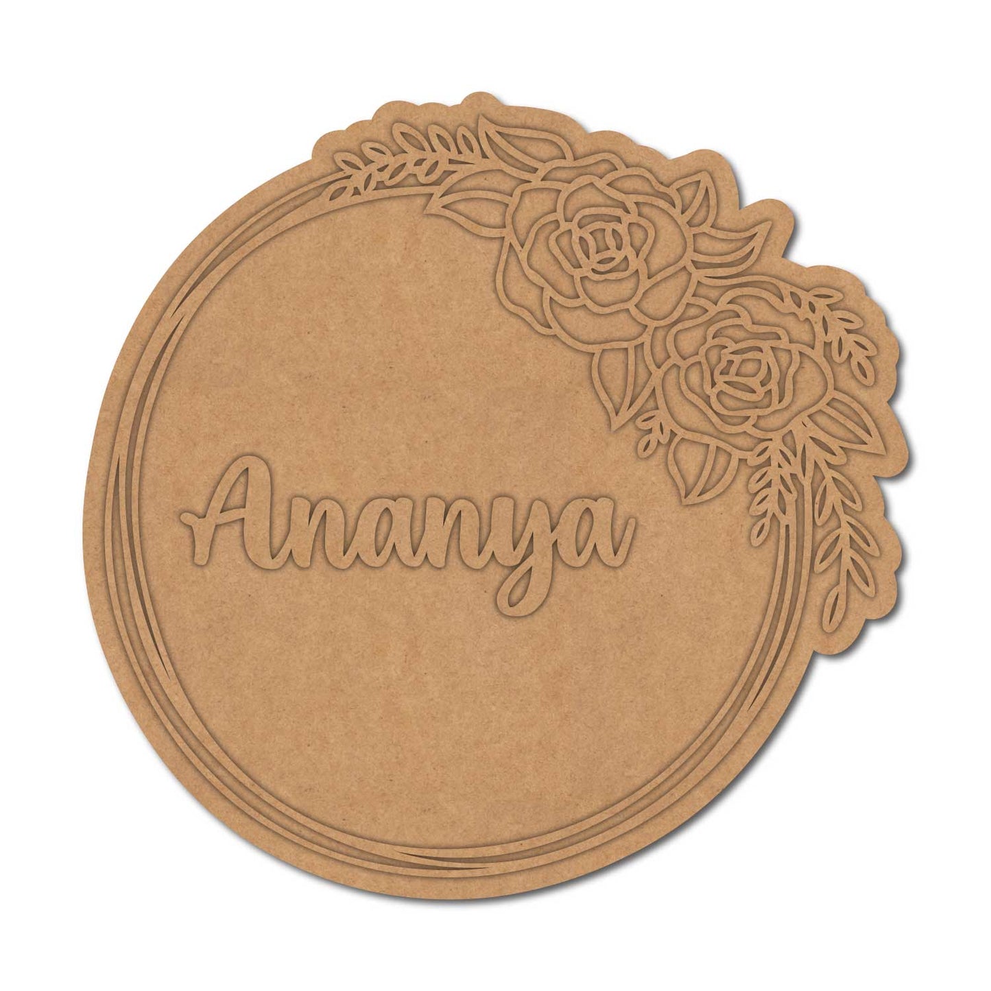 Rose Ring Nameplate MDF Design 1
