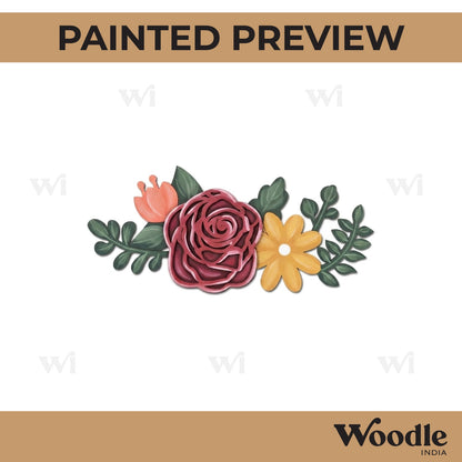 Rose Flower 3D Base MDF Design 1
