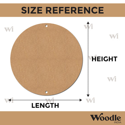 Round Base With 2 Holes Cutout MDF Design 1