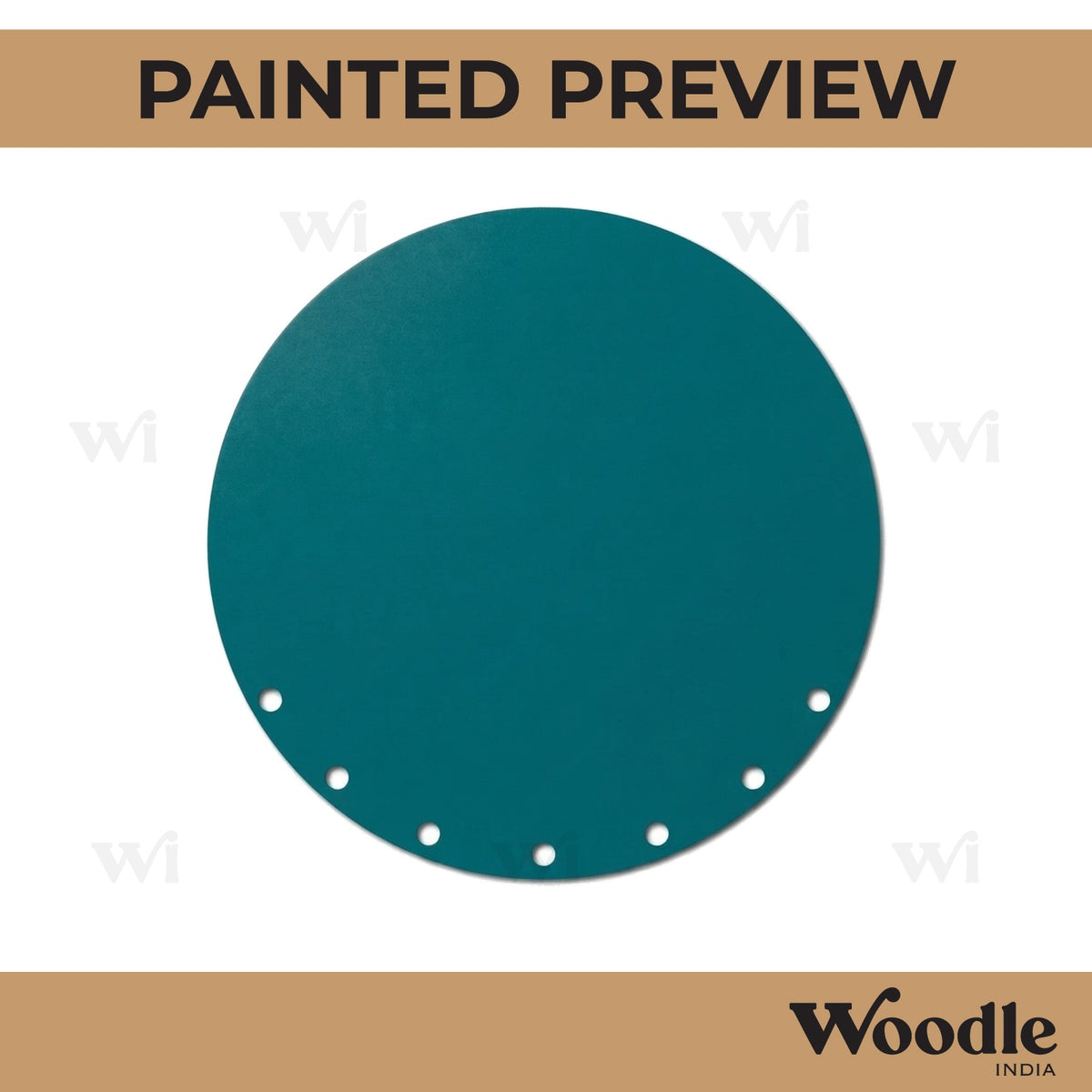Round Base With 7 Holes Cutout MDF Design 1