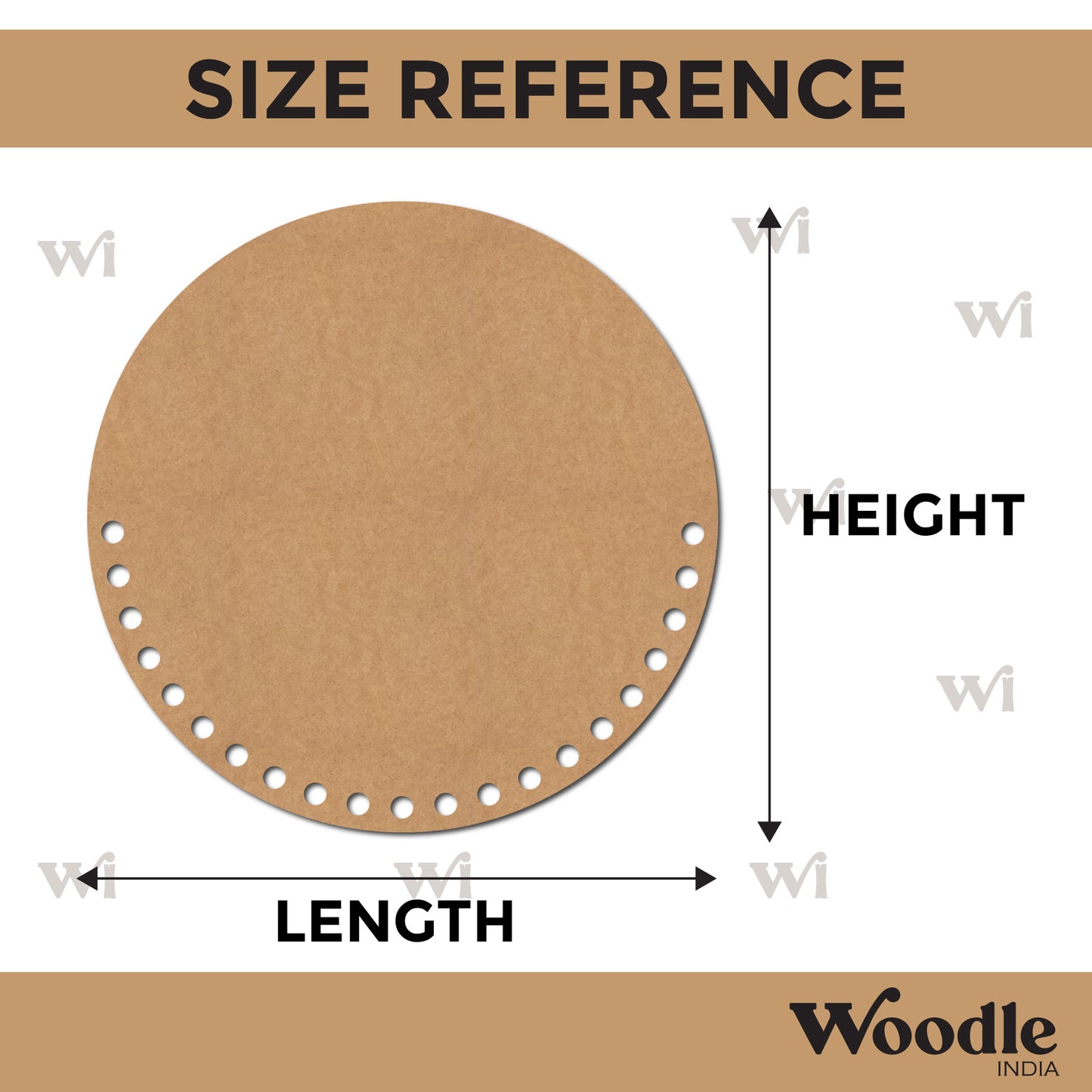 Round Base With Holes In Half Cutout MDF Design 1