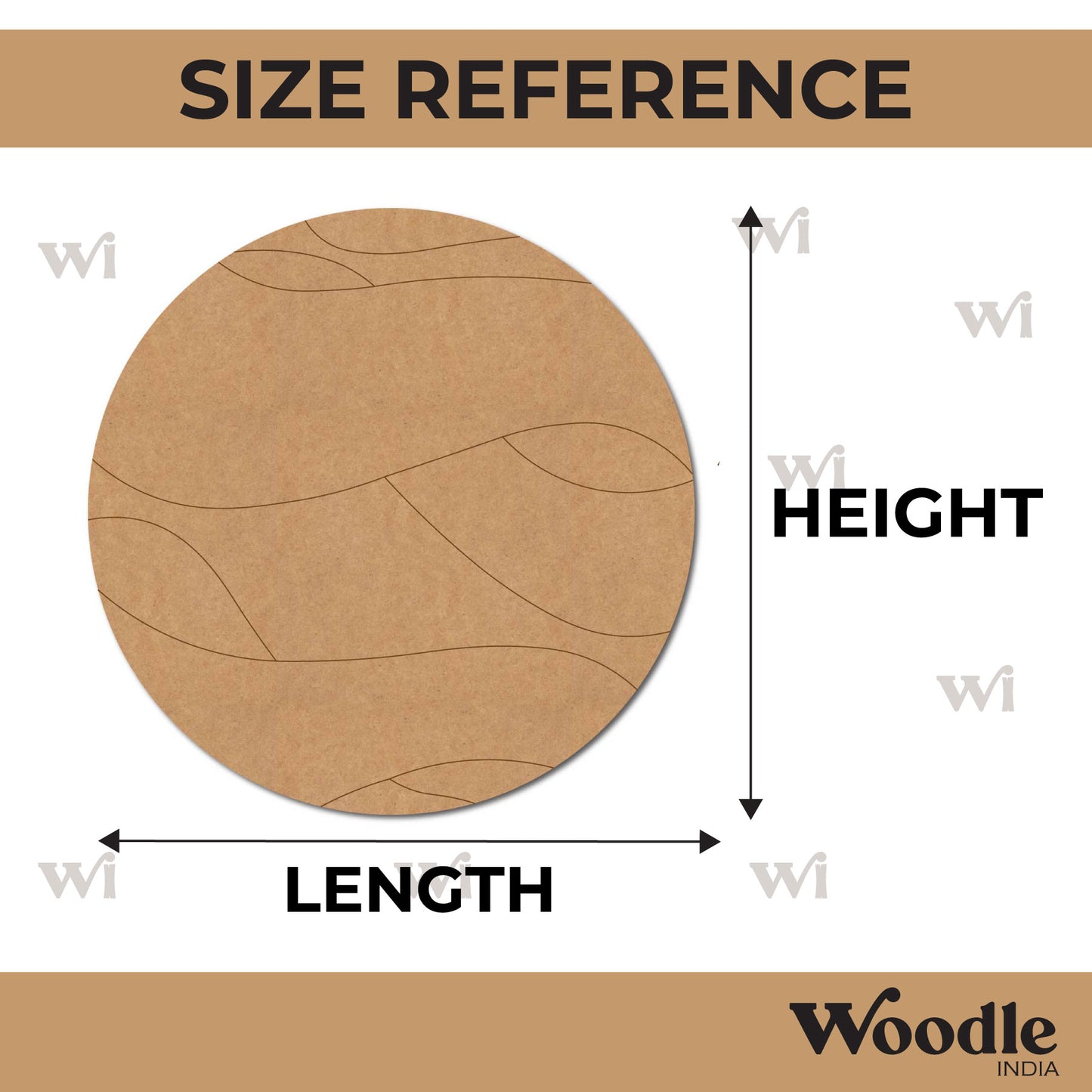 Round Pre Marked Wave Base MDF Design 1