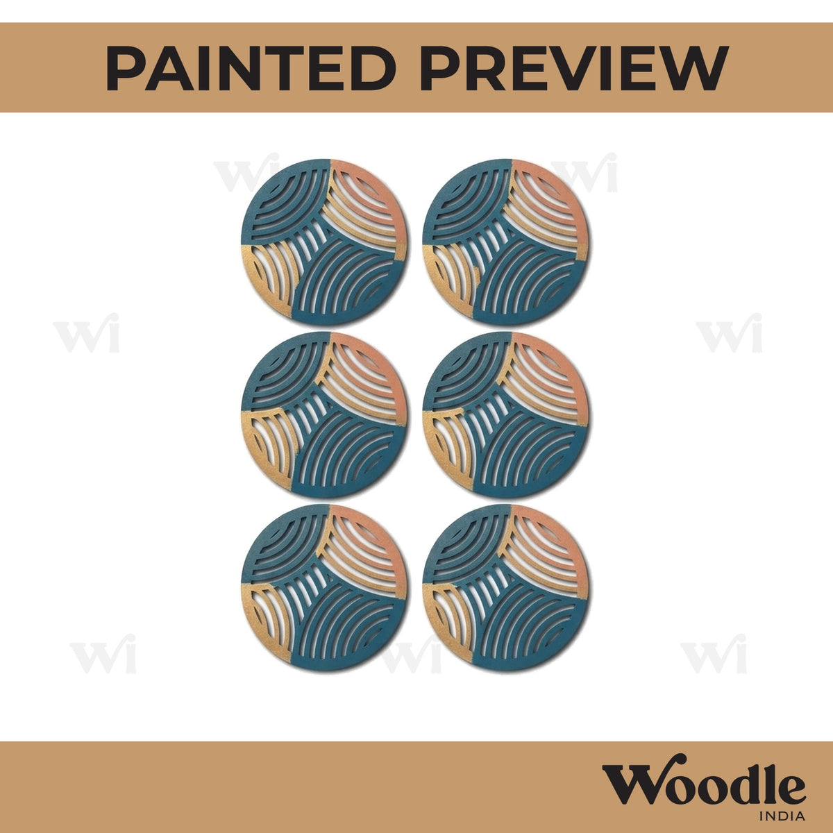 Round Coaster MDF Design 14