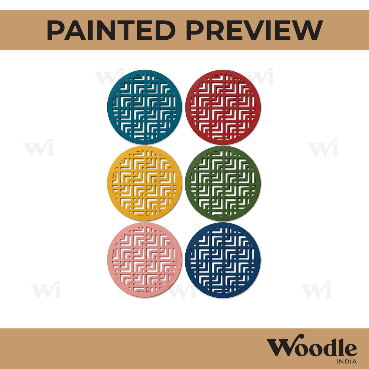 Round Coaster MDF Design 17