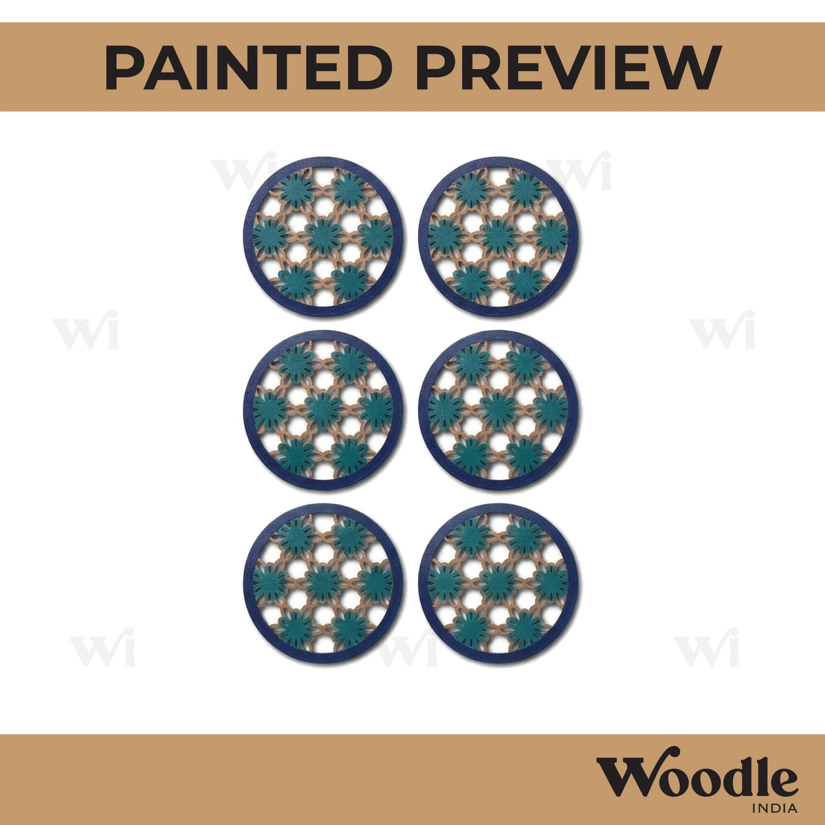 Round Coaster MDF Design 20
