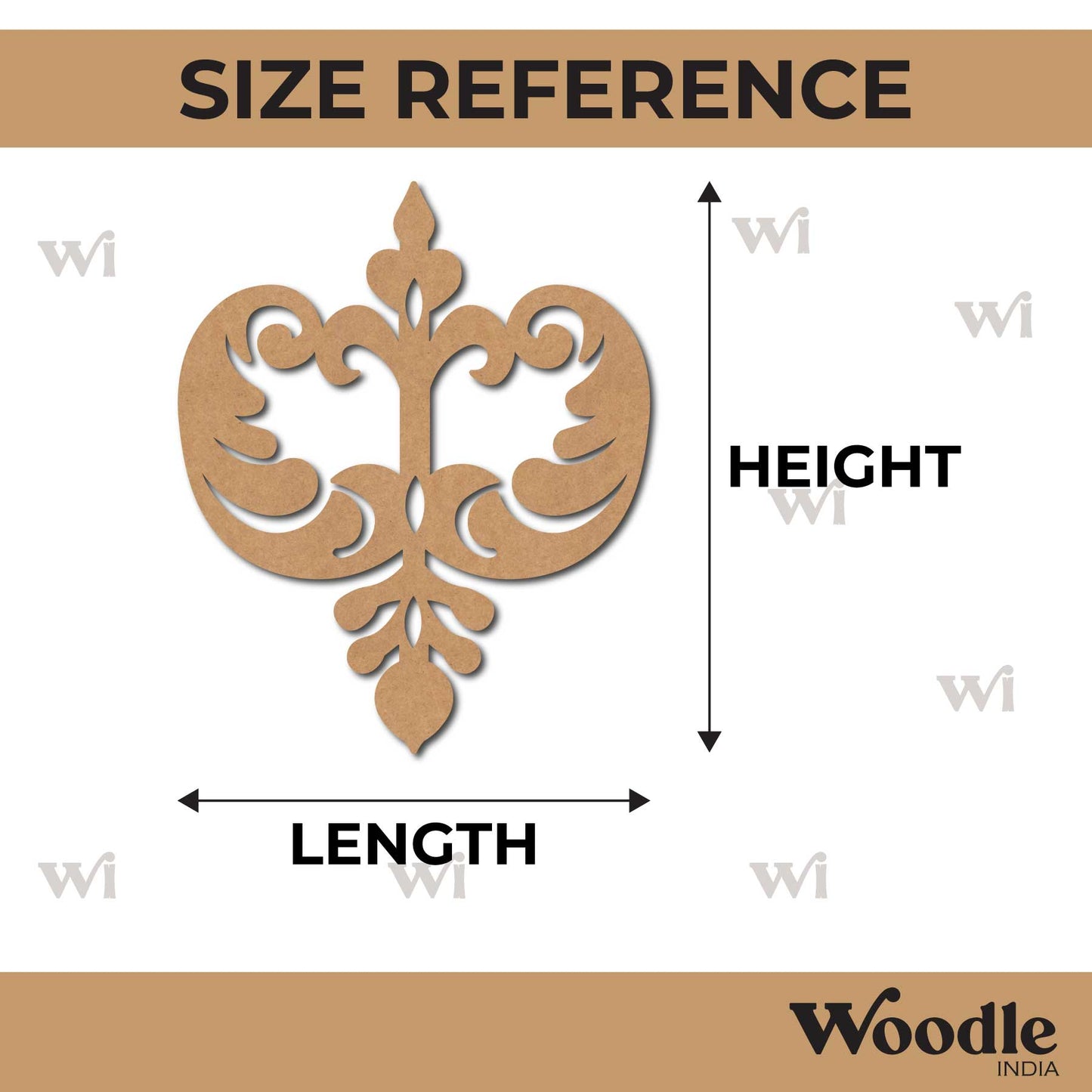Royal Floral Damask Pattern Cutout MDF Design 1