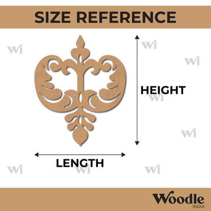 Royal Floral Damask Pattern Cutout MDF Design 1