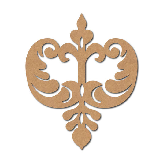 Royal Floral Damask Pattern Cutout MDF Design 1