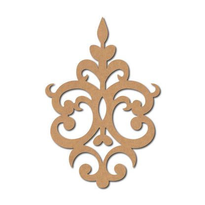Royal Floral Damask Pattern Cutout MDF Design 2