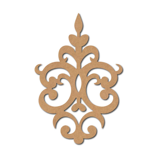 Royal Floral Damask Pattern Cutout MDF Design 2