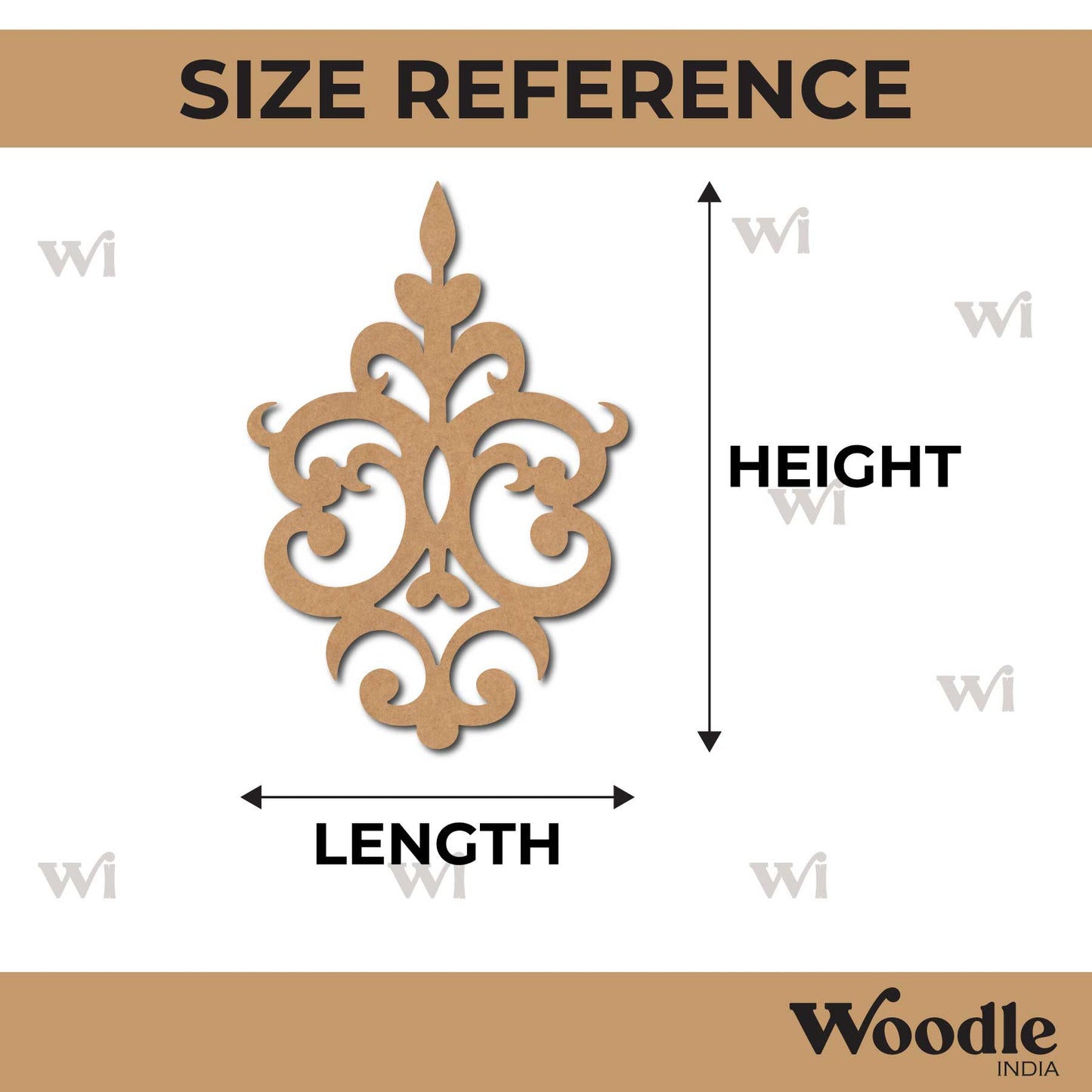 Royal Floral Damask Pattern Cutout MDF Design 2