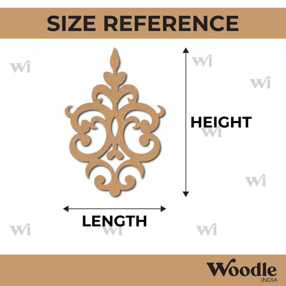 Royal Floral Damask Pattern Cutout MDF Design 2