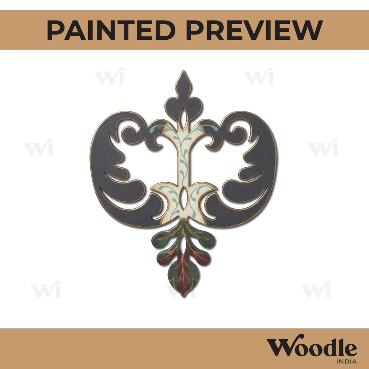 Royal Floral Damask Pattern Cutout MDF Design 1