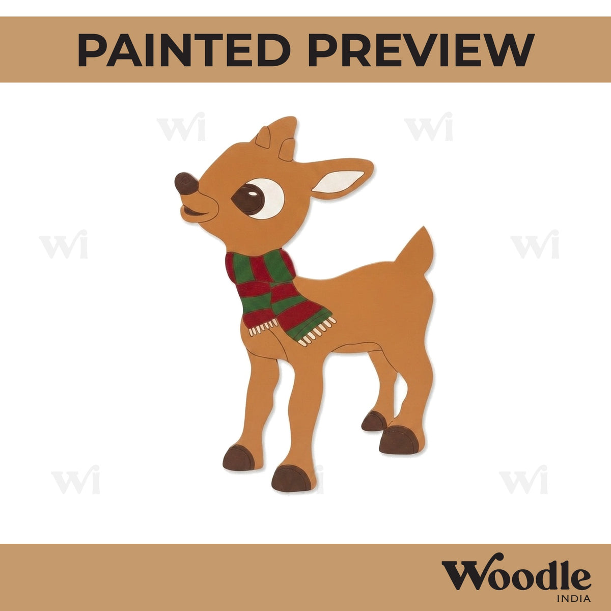 Rudolph The Reindeer Christmas Pre Marked MDF Design 1