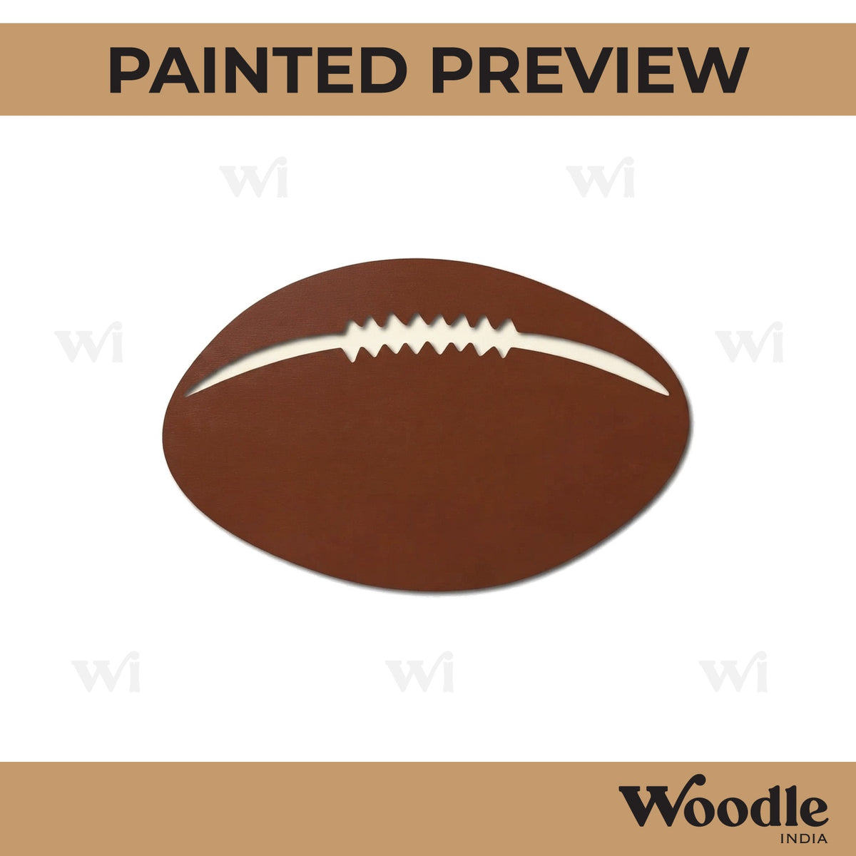 Rugby Ball Cutout MDF Design 1