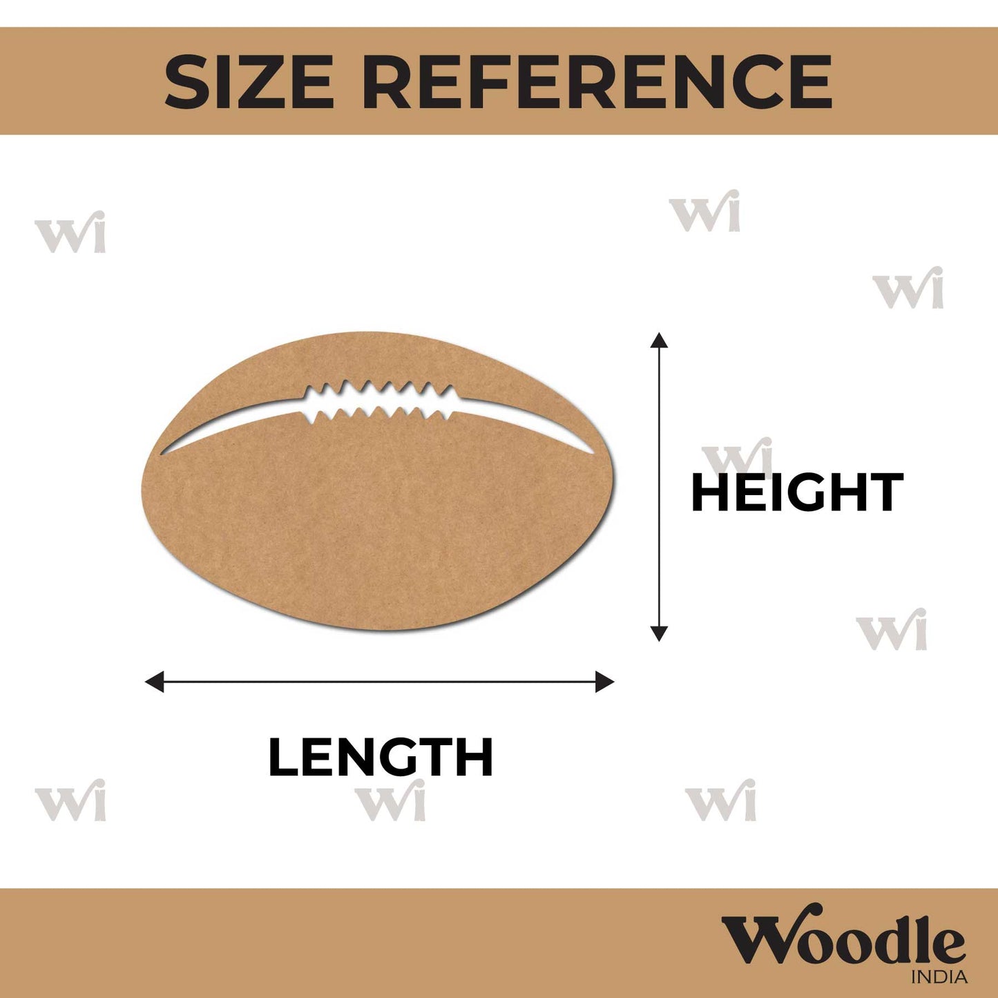 Rugby Ball Cutout MDF Design 1