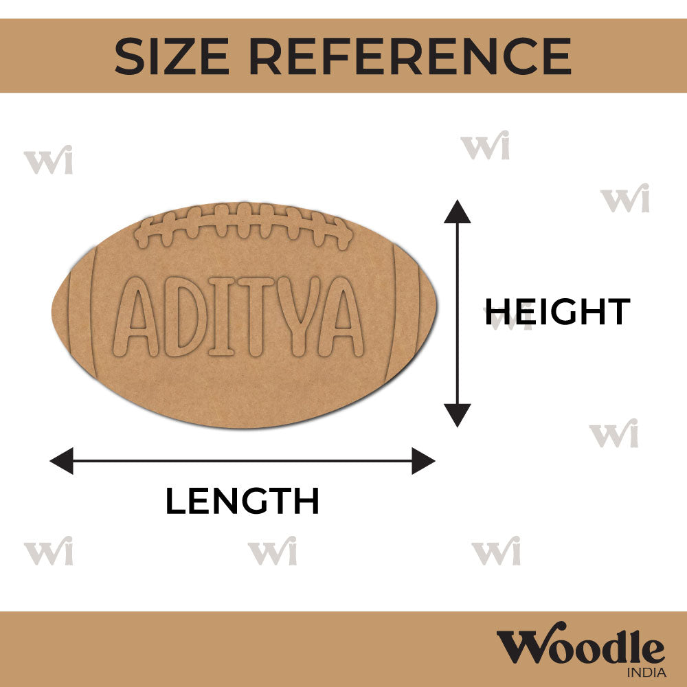 Rugby Ball Nameplate MDF Design 1