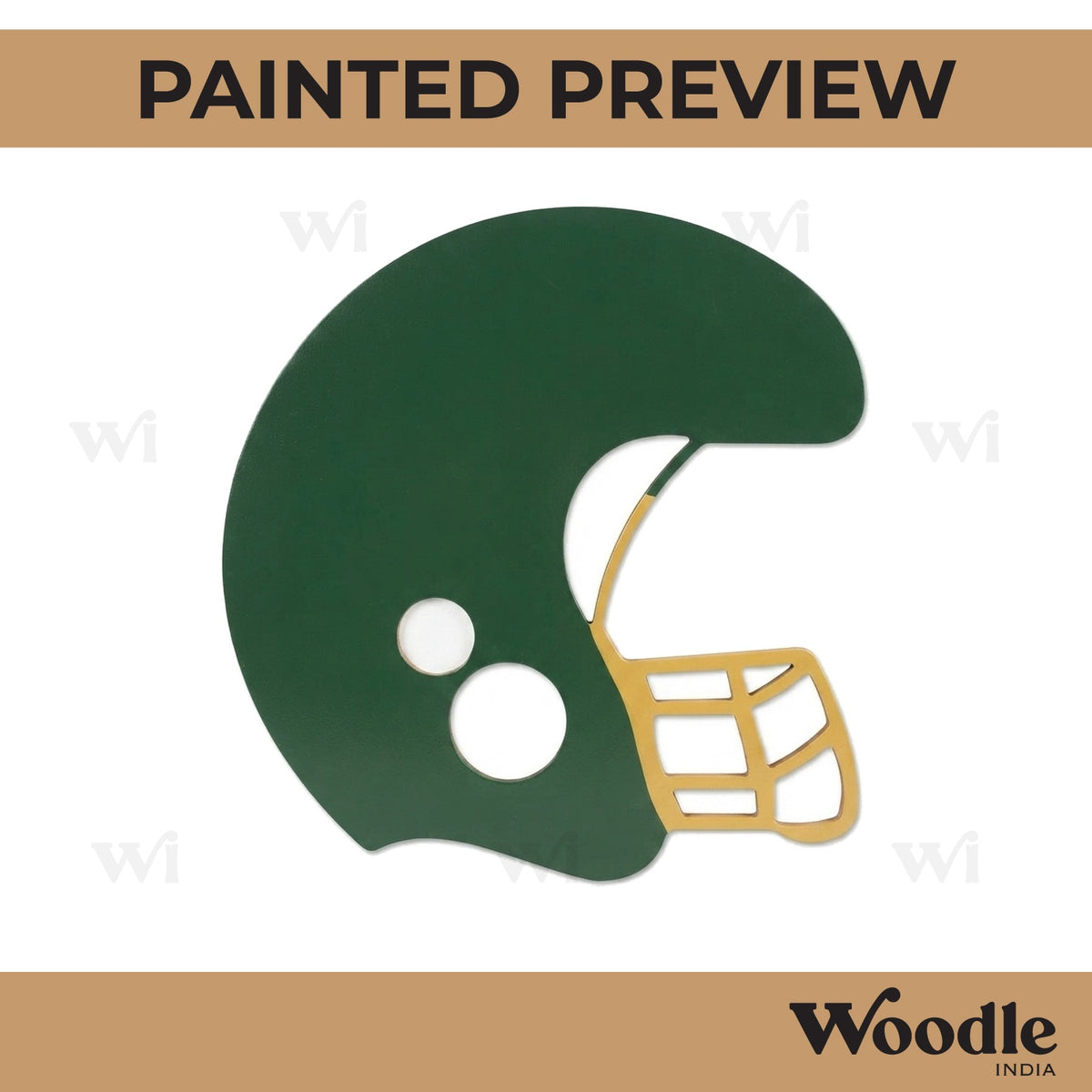 Rugby Helmet Cutout MDF Design 1