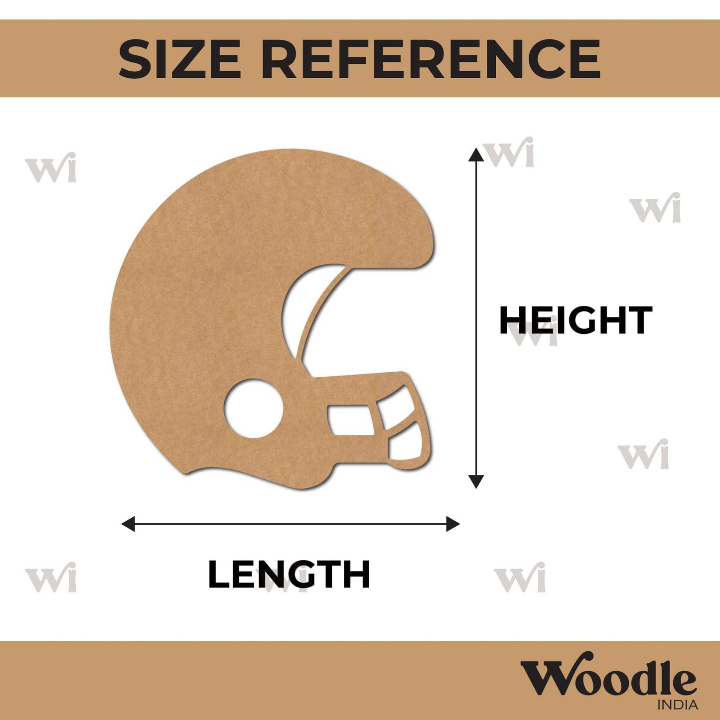 Rugby Helmet Cutout MDF Design 1