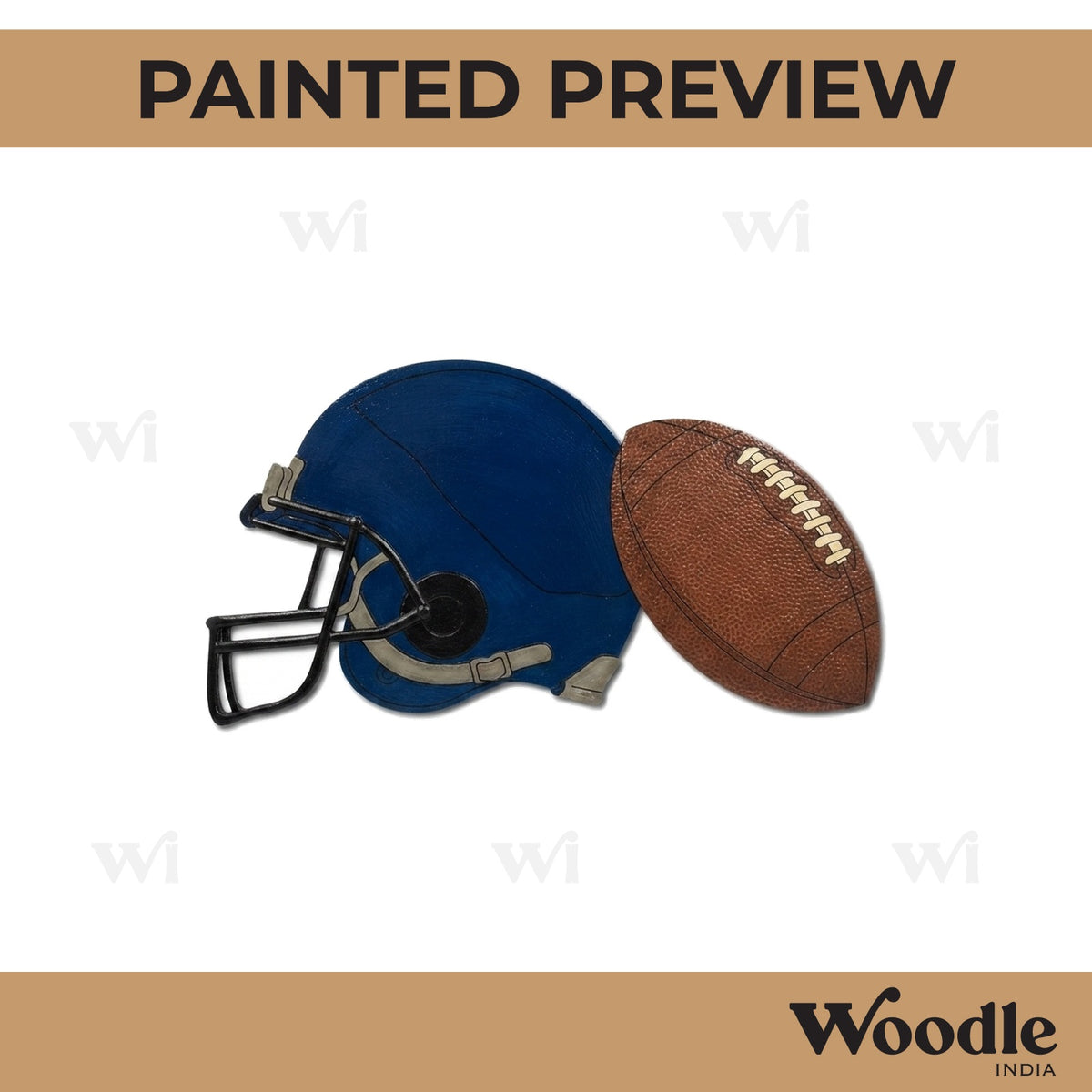 Rugby Helmet Football Pre Marked MDF Design 1
