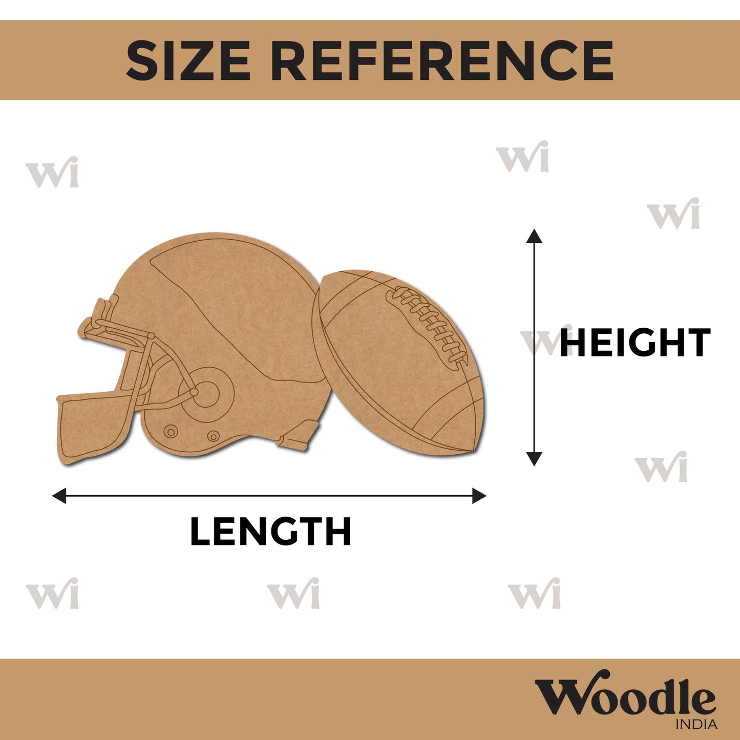 Rugby Helmet Football Pre Marked MDF Design 1