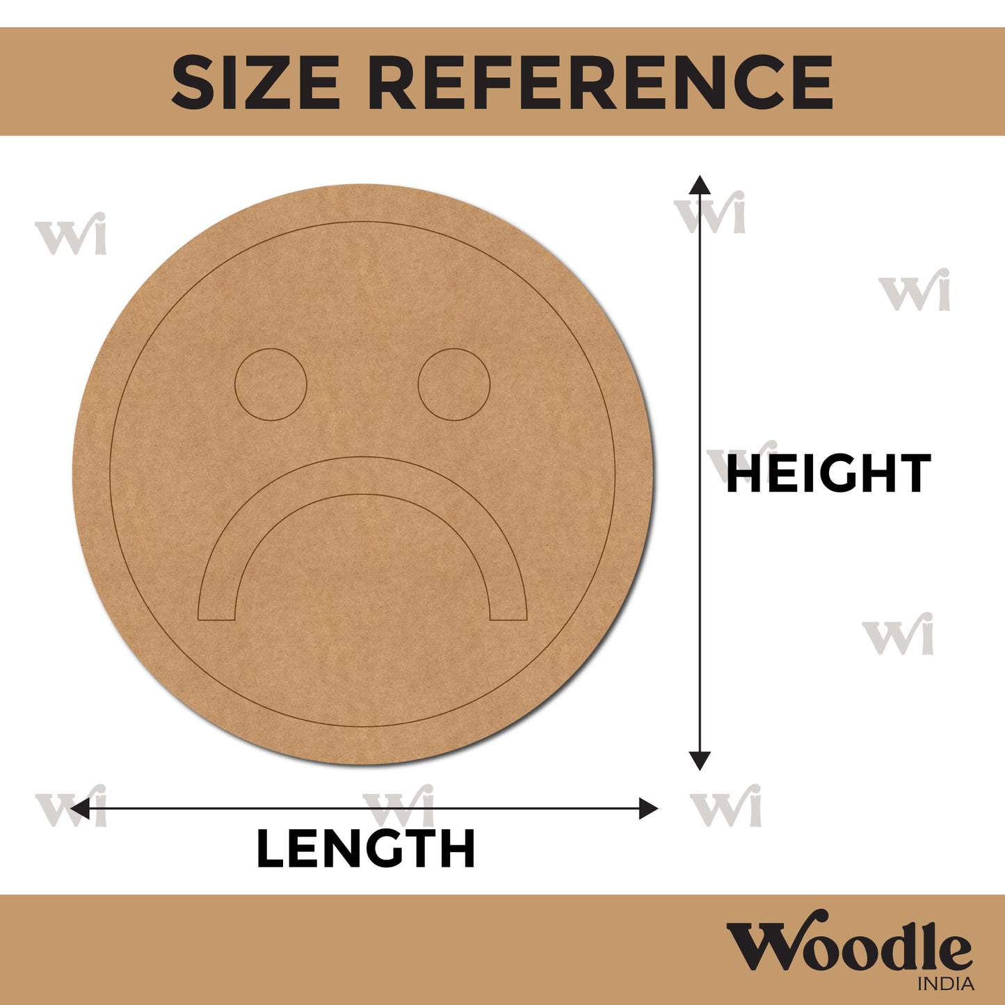 Sad Face Emoji Pre Marked MDF Design 1