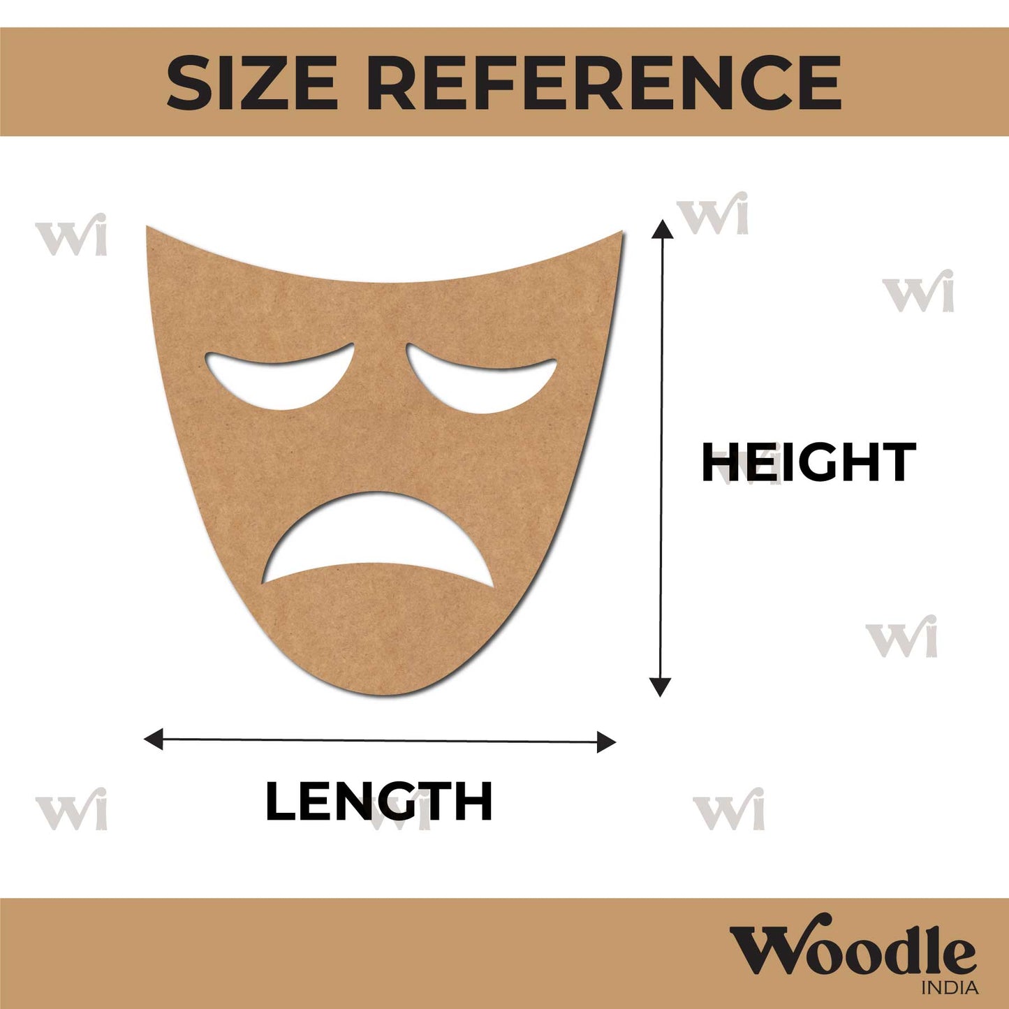 Sad Face Mask Cutout MDF Design 1