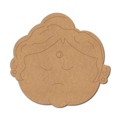 Sad Indian Woman Face Pre Marked MDF Design 1