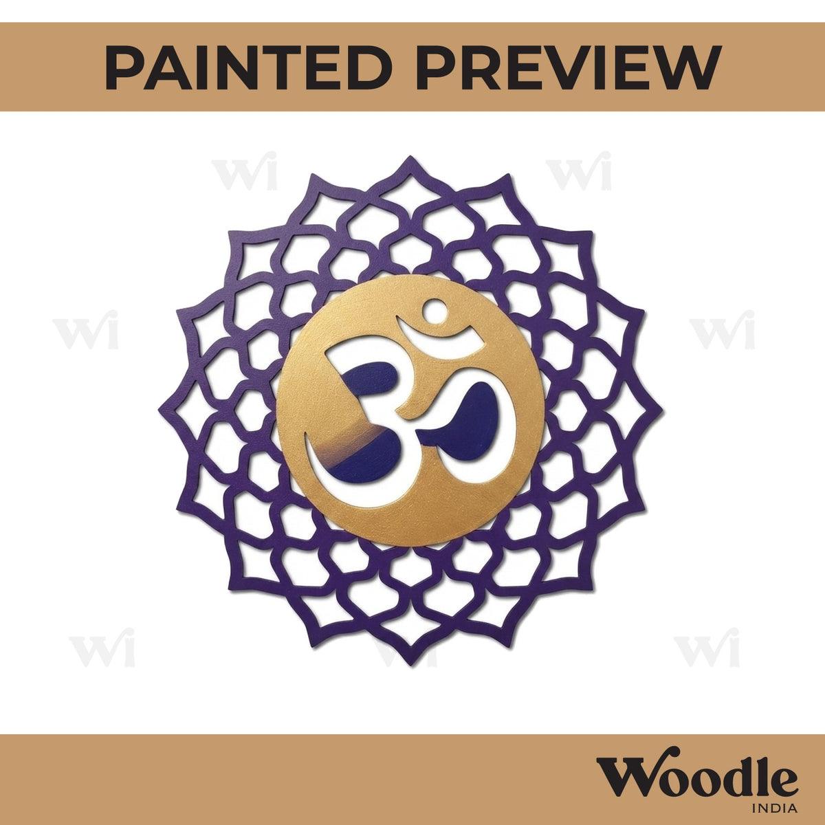 Sahasrara Chakra Om Cutout MDF Design 1