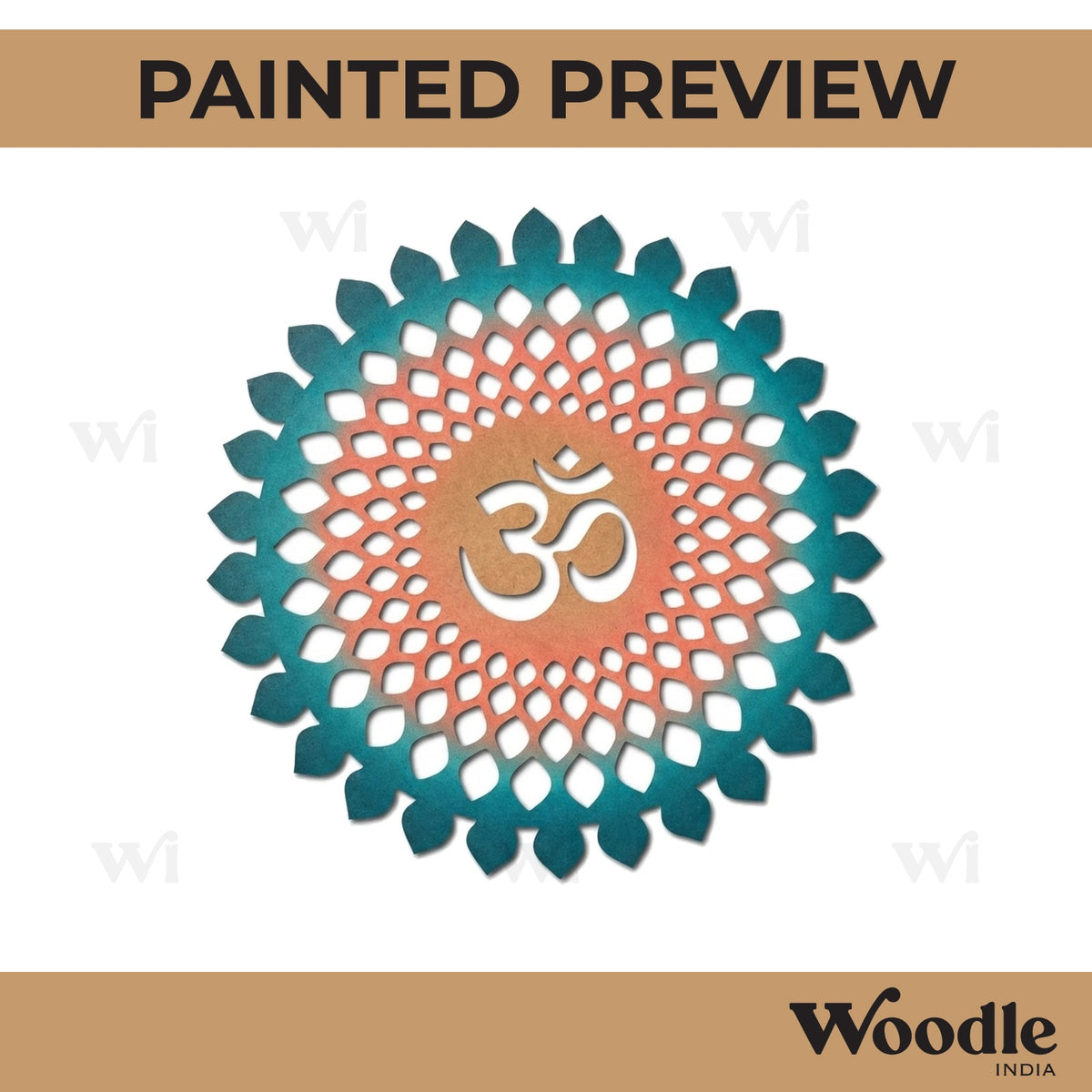 Sahasrara Chakra Om Cutout MDF Design 3