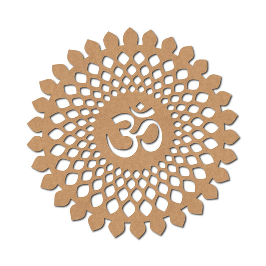 Sahasrara Chakra Om Cutout MDF Design 3