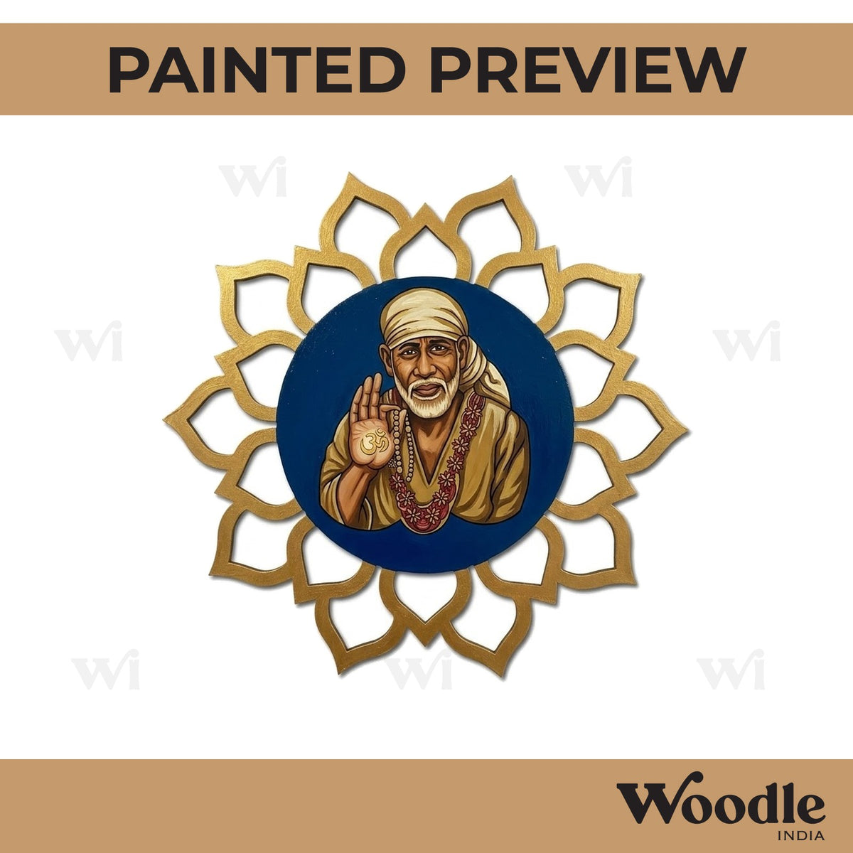Sai Baba Shirdi Pre Marked Base MDF Design 1