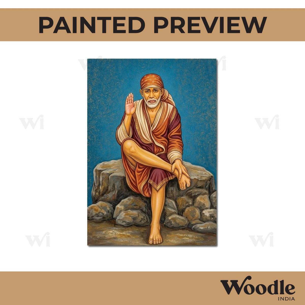 Sai Baba Shirdi Pre Marked Base MDF Design 3