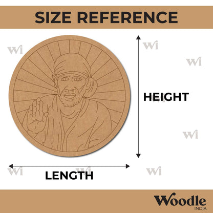 Sai Baba Shirdi Pre Marked Round MDF Design 1