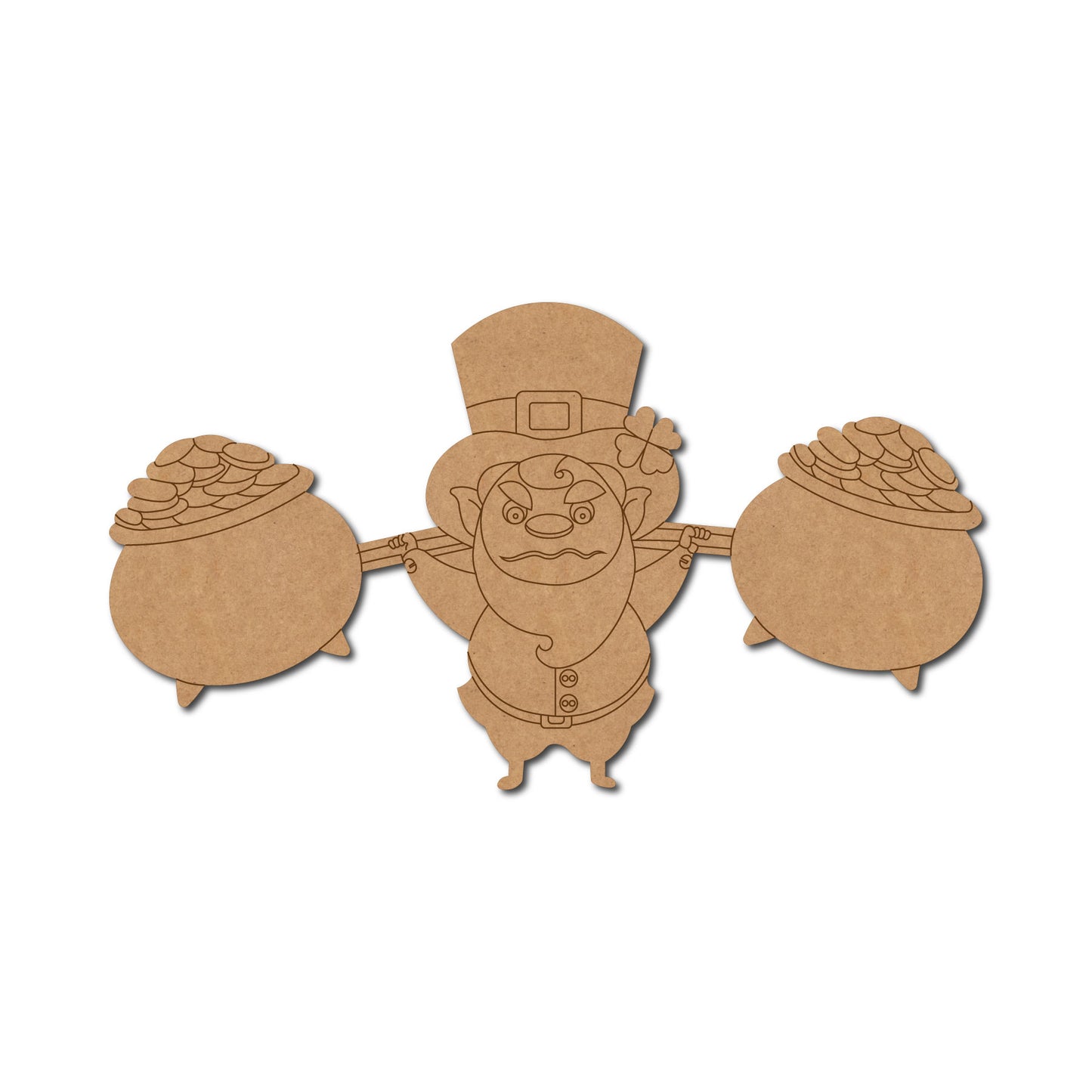 Saint Patrick Holding Money Pots Pre Marked MDF Design 1