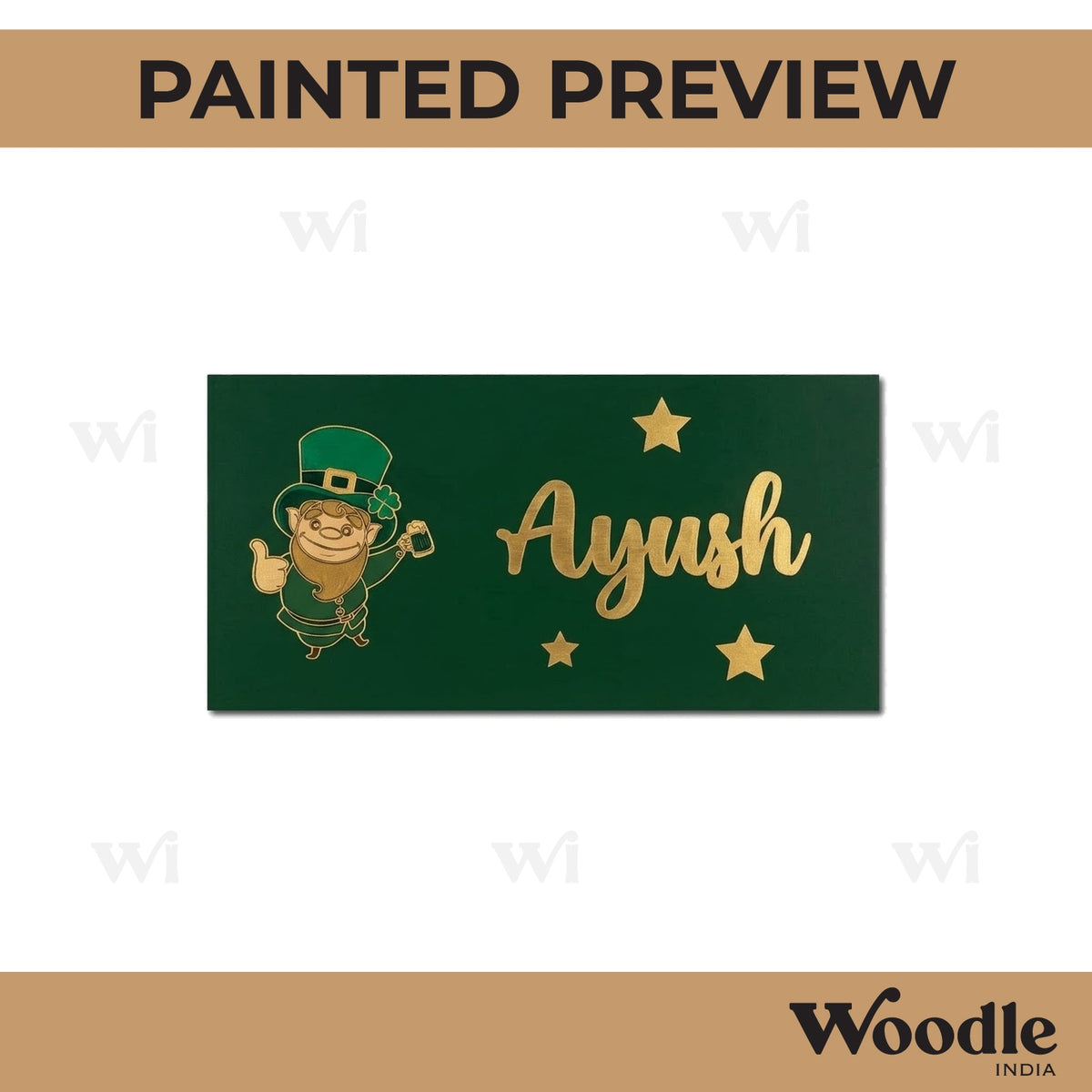 Saint Patrick Kids Nameplate MDF Design 1